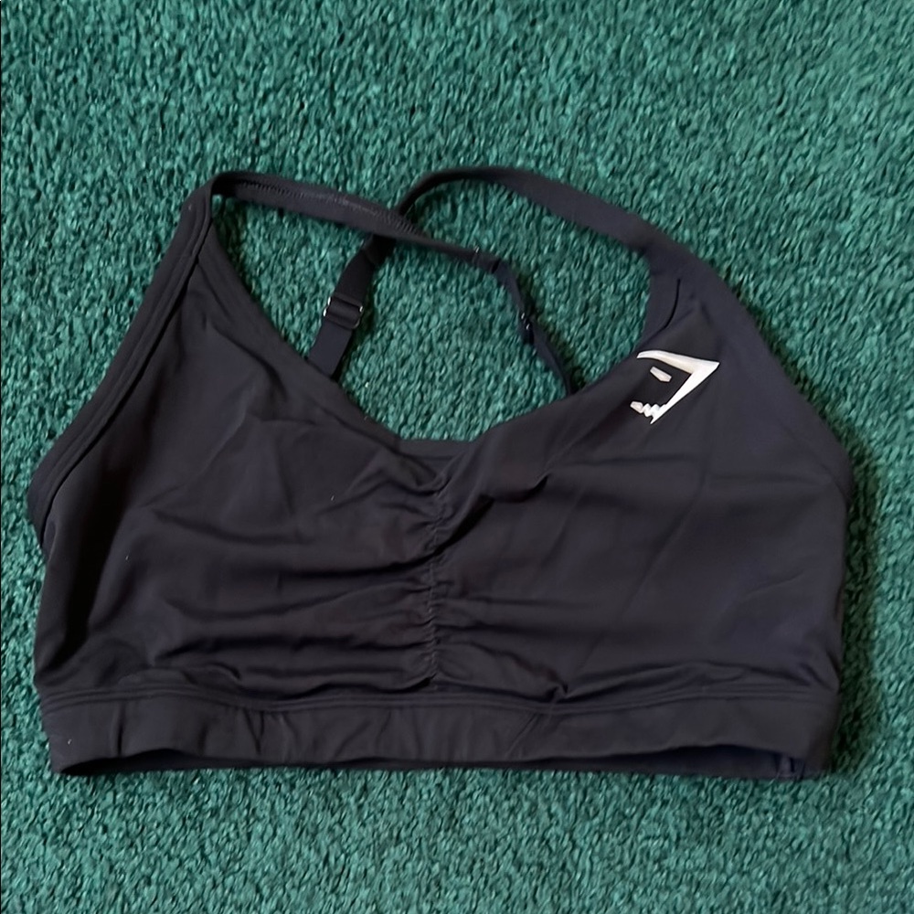 Gymshark Black Sports Bra with Crossed Straps